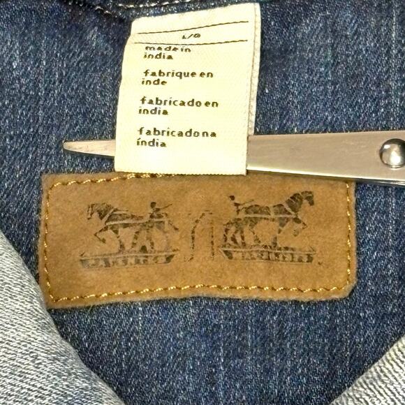 Levi's Jean Jacket Women's L Blue - Picture 9 of 14
